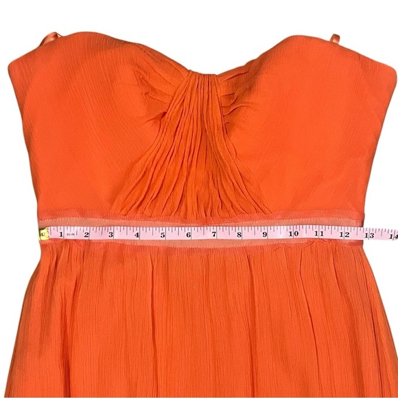 BCBGMaxazria Amber Melon Strapless Chiffon Maxi Dress sz 6 - Picture 9 of 15